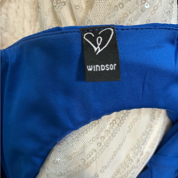 WINDSOR | Blue Ruched Open Back Mini Dress - Picture 7 of 8